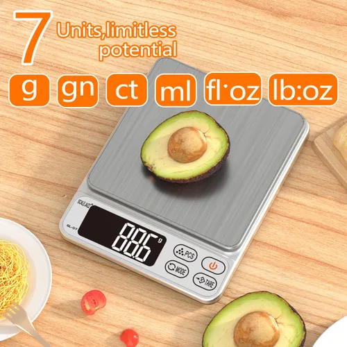 Miniatura 4 de Mini báscula, escala de 6.6 libras para gramos, báscula digital de alimentos, báscula de cocina y básculas de alimentos para cocina, báscula