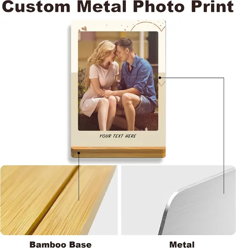 Miniatura 2 de Custom Style Marcos de Fotos Personalizados para Parejas con Impresiones de Fotos de Metal, Personaliza Tu Propio Marco de Fotos, Regalo de Imagen