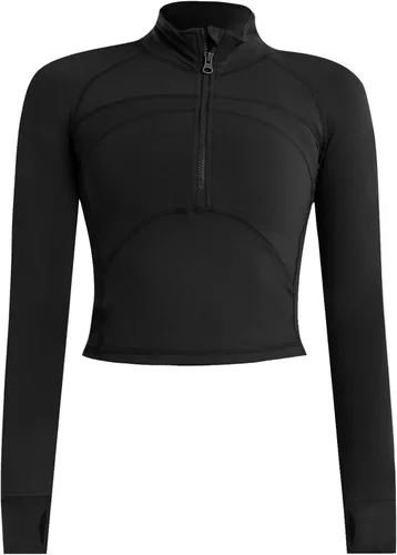 Específico Heart - Chaqueta de yoga para mujer, 12 con cremallera, forro polar térmico, manga larga, con agujeros para el pulgar