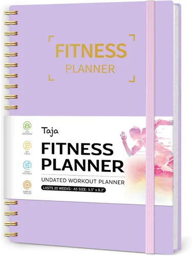 Miniatura 10 de Diario de entrenamiento físico para mujeres y hombres, tamaño A5 (5.5 x 8.2 pulgadas), planificador de registro de entrenamiento para rastrear