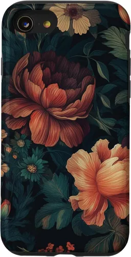 Miniatura 18 de Vintage Dark Flower Pattern Moody Floral Case for iPhone 17