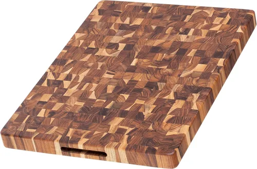 Miniatura 10 de Teakhaus Tabla de cortar en bloque de carnicero - Tabla de cortar extra grande y extra gruesa con canal para jugo - Ideas de regalo para fiestas