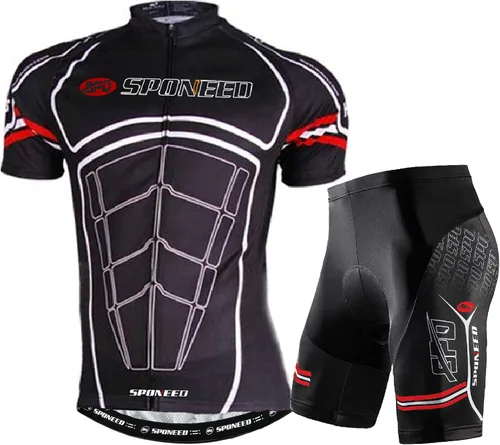 Miniatura 15 de sponeed Conjunto de traje de ciclismo para hombre, camiseta de ciclismo de carretera, pantalones cortos de ciclismo de trianthlon