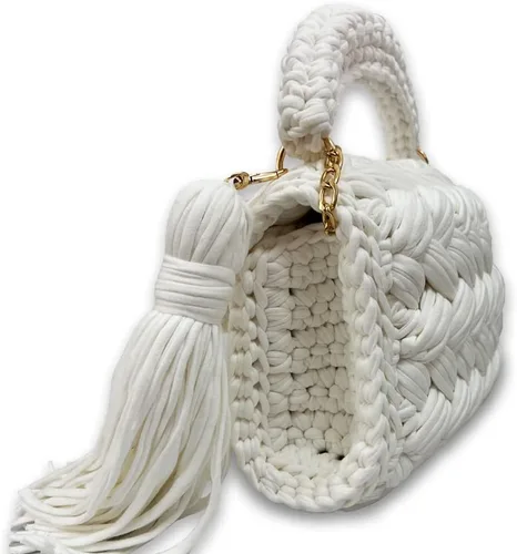 Miniatura 4 de CHQEL Bolso de noche tipo clutch para mujer, bolso de fiesta de boda hecho a mano con crochet, pequeño bolso cruzado formal con solapa para la noche