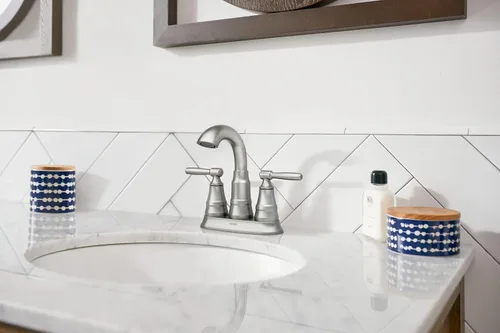Miniatura 7 de Moen Halle Spot Resist 84971SRN 84971SRN - Grifo de lavabo de baño con dos manijas de níquel cepillado (paquete de 2)