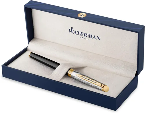 Miniatura 7 de Waterman Hémisphère - Bolígrafo, laca negra y blanca con borde recubierto de paladio, punta fina, tinta negra, caja de regalo - Elegantes elementos