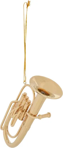 Miniatura 5 de Broadway Gifts Co - Instrumento de tuba en tono dorado, adorno colgante de latón de 4 pulgadas