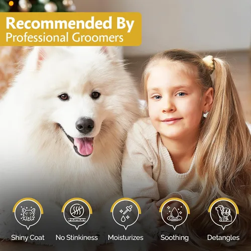 Miniatura 3 de Champú de avena para perros – Champú para perros de 1 galón Champu para Perros y acondicionador concentrado de aseo profesional – 1 galón de champús