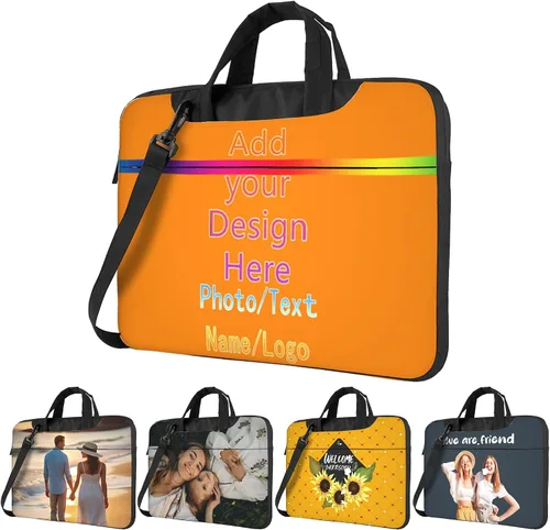 Miniatura 19 de Funda personalizada para laptop personalizada, añade tu foto, texto, maletines para portátil Púrpura2