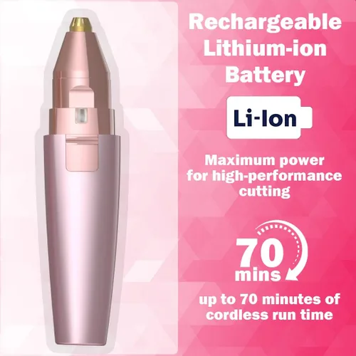 Miniatura 5 de Maquinilla de afeitar de cejas y depilación facial para mujeres (2 en 1, recargable por USB), depilación 100% indolora, kit de recortador de cejas