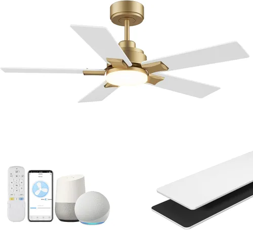 Miniatura 16 de Hoenofly Ventilador de techo inteligente de 42 pulgadas con control remoto de luces, control por aplicación y voz Alexa WIFI, motor CC reversible