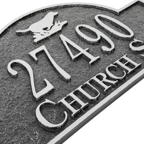 Miniatura 4 de Letrero de dirección montado en el césped, letrero de número de casa personalizado con 2 estacas de metal sólido, números de dirección para estilo 2