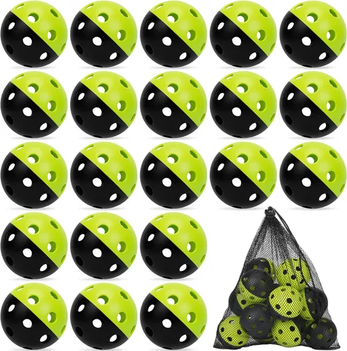 Miniatura 12 de Coopay Paquete de 24/80 pelotas de práctica de béisbol, bolas de entrenamiento de plástico, bolas de softball huecas ligeras para golpe, Verde y azul