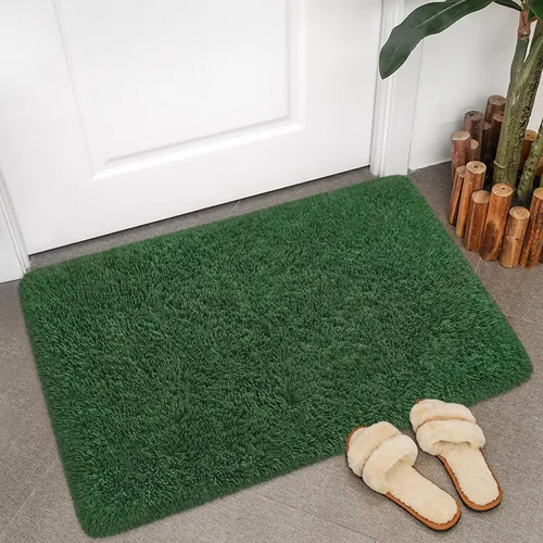 Miniatura 71 de Alfombras verdes para dormitorio de niños: alfombra de pasillo lavable de 2x6, alfombras pequeñas antideslizantes, esponjosas, suaves, peludas