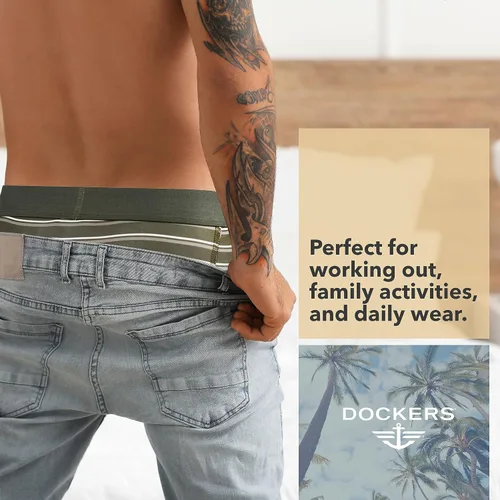 Miniatura 4 de Dockers Calzoncillos tipo bóxer de microfibra para hombre, paquete de 4