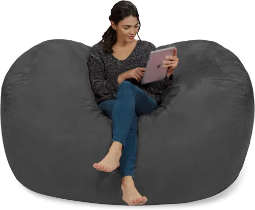 Miniatura 5 de Cozy Sack - Sillón de puff: Gran bolsa para muebles de espuma viscoelástica de 6 ft y tumbona grande – sofá grande con funda de microfibra suave