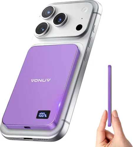Cargador portátil magnético de 5000 mAh, cargador inalámbrico ultra delgado de 15 W, carga rápida para iPhone 17/16/15/14/13/12 Pro/Pro Max/Plus,