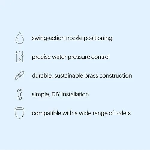 Miniatura 5 de Brondell SMB-15 - Accesorio de bidé manual montado en el lateral para asientos de inodoro con pulverizador ajustable y presión de agua, perfil