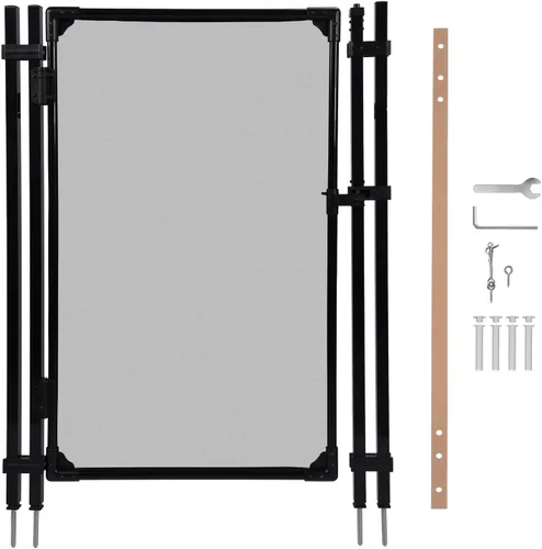 VINGLI Puerta de valla de piscina autoenganchable, valla de seguridad para piscina enterrada con bisagra de cierre automático, barrera de seguridad