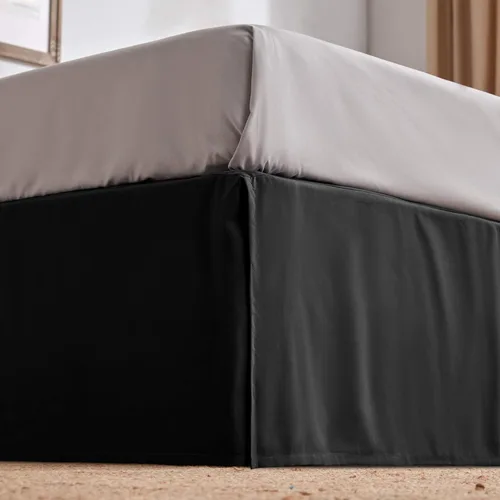 Miniatura 11 de SLEEP ZONE - Faldas plisadas de cama tamaño completo, con caída a medida de 15 pulgadas, de fácil ajuste, antiestáticas, resistentes a la Beige