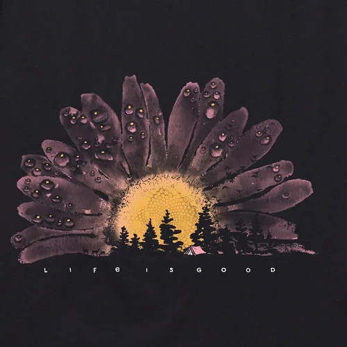 Miniatura 3 de Life is Good Camiseta con cuello en V para mujer, diseño de girasol francés