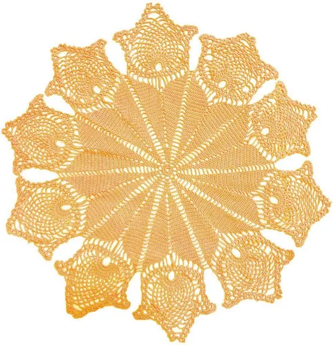 Miniatura 6 de Manteles individuales de encaje de flores de tulipán hechos a mano para mantel de cocina (1 unidad, 31 a 32 pulgadas, verde manzana)