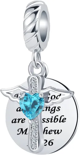 Miniatura 2 de QeenseKc Key to My Heart - Ala de ángel infinito con cristal transparente y oro rosa para pulsera europea