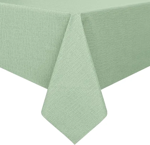 Miniatura 16 de Romanstile Mantel de PVC 100% impermeable, cuadrado, a prueba de derrames de aceite, resistente a las manchas, manteles de plástico fáciles de Beige