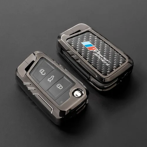 Miniatura 56 de Funda para llavero BMW con llavero, fibra de carbono real, protección de aleación de zinc, compatible con BMW 1 3 4 5 6 7 Series X1 X3 X4 M5 M6 GT3