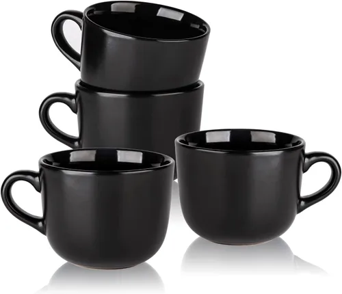 AmorArc Tazas de sopa de 24 onzas con asas, tazas de cerámica jumbo con asas para café, cereales, capuchino, aptos para microondas y lavavajillas,