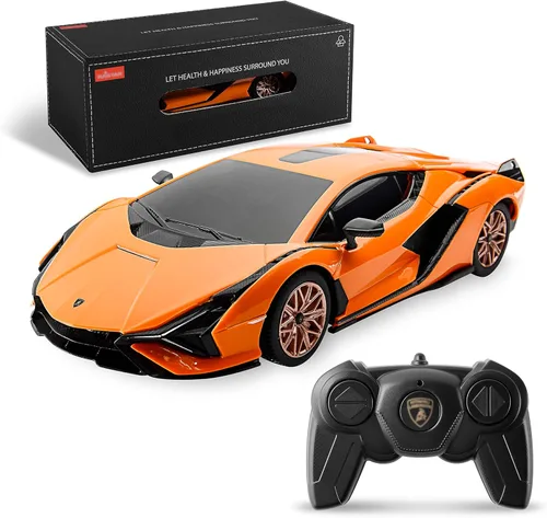Miniatura 15 de BEZGAR Auto a control remoto con licencia RC, auto de juguete Lambo a escala 1:24 para niños, modelo Lambo Aventador SVJ a control remoto eléctrico