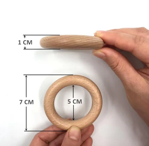 Miniatura 2 de Anillos de madera, 10 unidades sin terminar de 2.8 in de madera de haya natural maciza, círculos sin pintura para manualidades, conectores
