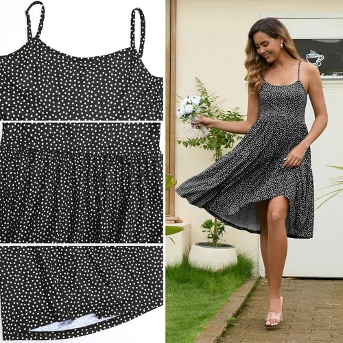 Miniatura 126 de GINKANA Vestido de maternidad sin mangas para mujer, con tirantes ajustables, vestido casual de verano para uso diario o baby shower