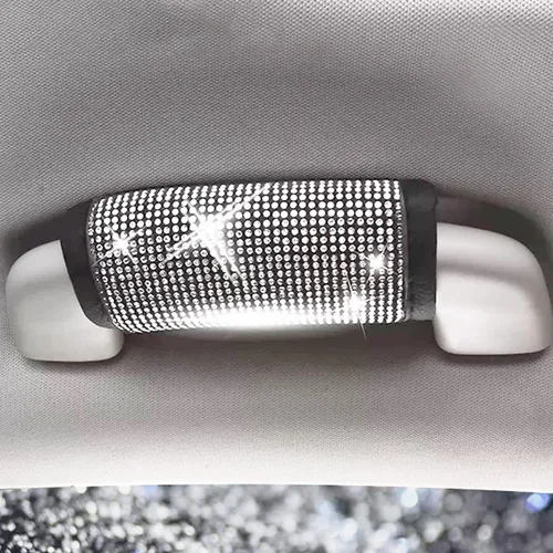 Miniatura 14 de Paquete de 2 fundas brillantes para manija de puerta de seguridad para automóviles, con cristales brillantes, almohadillas protectoras para manija