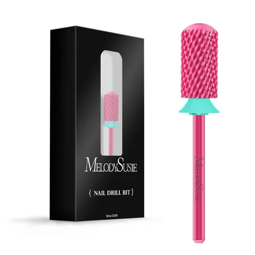 Miniatura 41 de MelodySusie Brocas de uñas de seguridad, brocas de carburo de 2,38 mm de barril grande y parte superior redonda y suave, adecuadas para manicura