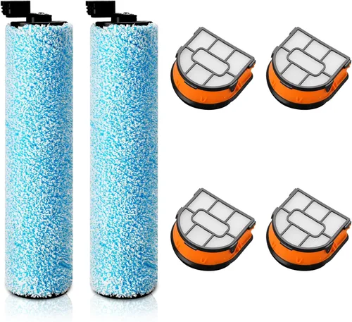WD161 Juego de rodillos y filtro para aspiradora Shark HydroVac MessMaster húmeda y seca WD161 WD261 AW261 (Kit de 2 cepillos y 4 filtros de espuma)