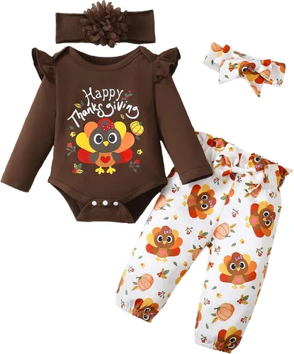 Miniatura 89 de SUNNY PIGGY Ropa para bebé recién nacida, con volantes, mameluco de algodón floral, conjunto de pantalones de algodón para niñas
