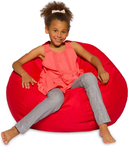 Miniatura 75 de Posh Beanbags - Sillón puff grande, 38 pulgadas, color azul rey sólido Nylon suave - Azul real