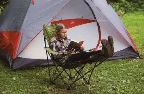 Miniatura 2 de ALPS Mountaineering Sillas de camping Escape Lounge para adultos con reposapiés y reposabrazos ajustables, marco de acero resistente, diseño