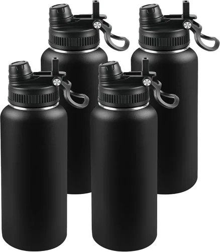 Miniatura 50 de Botella de agua aislada de 22 onzas, tapa 2 en 1 a prueba de fugas (sorbo/pajilla) + asa, botella de acero inoxidable para deportes, viajes, trabajo