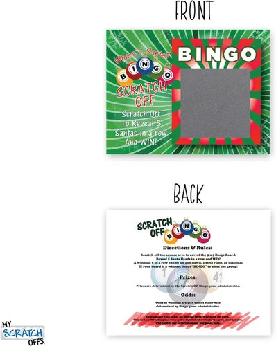 Miniatura 4 de My Scratch Offs Paquete de 26 tarjetas de juego para rascar, 3 x 4 pulgadas, divertidos recuerdos de fiesta de Navidad para adultos, familias