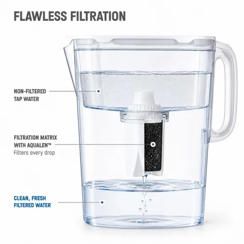 Miniatura 6 de AQUAPHOR Jarra de filtro de agua ideal para 7 tazas con 3 filtros B15 - Negro