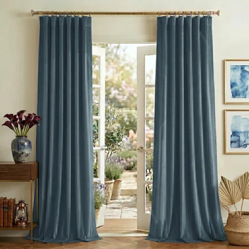 Miniatura 17 de NICETOWN Cortinas de terciopelo blanco marfil de 10 pies de largo para techos altos, cortinas extralargas con aislamiento térmico para ventanas