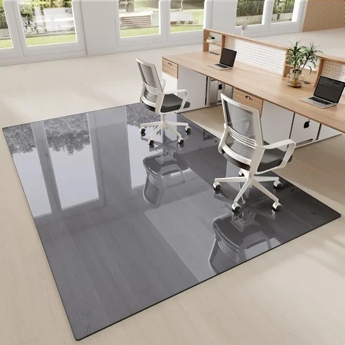 Miniatura 15 de [Vidrio templado] Tapete para silla de vidrio de 40 x 80 pulgadas, tapete para silla de oficina de 1/5 pulgadas de grosor para alfombra o suelo
