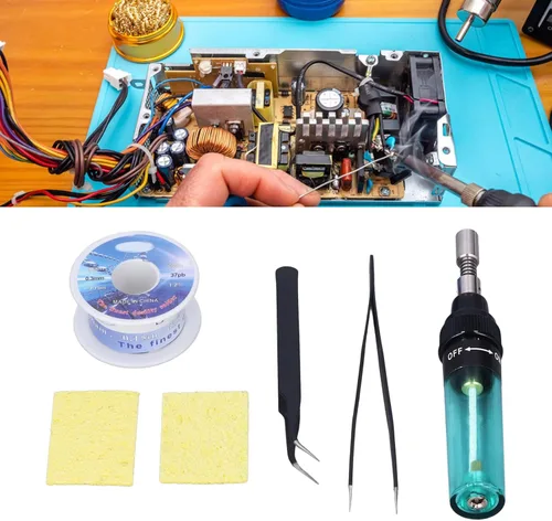Miniatura 3 de Kit de soldador de gas Juego de pistola de hierro de soldadura Set de soldadura de butano inalámbrico de temperatura ajustable