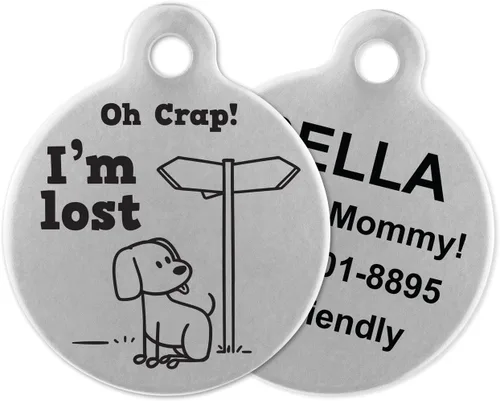 If It Barks - Etiquetas de identificación de mascotas grabadas para perros - Etiquetas de identificación personalizadas de acero inoxidable - Estoy