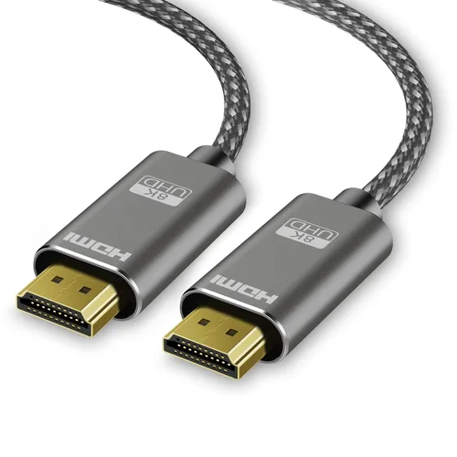 Cable HDMI 2.1 de 8 K, 1 pie / 0.3 m, 48 Gbps, ultra alta velocidad, | 4 K 240 Hz 165 Hz 144 Hz 120 Hz, 8 K 60 Hz, HDR10+, eARC, HDCP2.3 |, cable