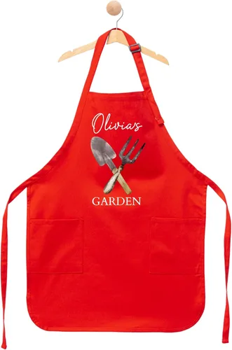 Miniatura 4 de Delantal de jardín personalizado con nombre: delantal de jardinería personalizado para mujeres, hombres y niños, delantal ajustable hecho a mano