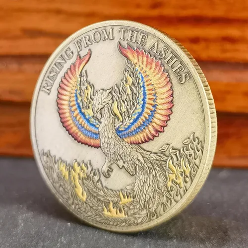Miniatura 3 de Phoenix Rising Lucky Coin Serenity Prayer Sobriety Coin Regalos sobrios para hombres o mujeres, Medallón AA de recuperación de adicciones