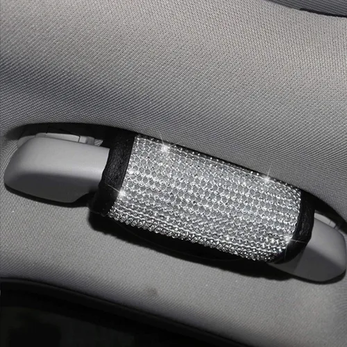 Miniatura 6 de 2 piezas de almohadillas para cinturón de seguridad con cristal brillante, fundas para cinturón de seguridad de coche con brillo, accesorios